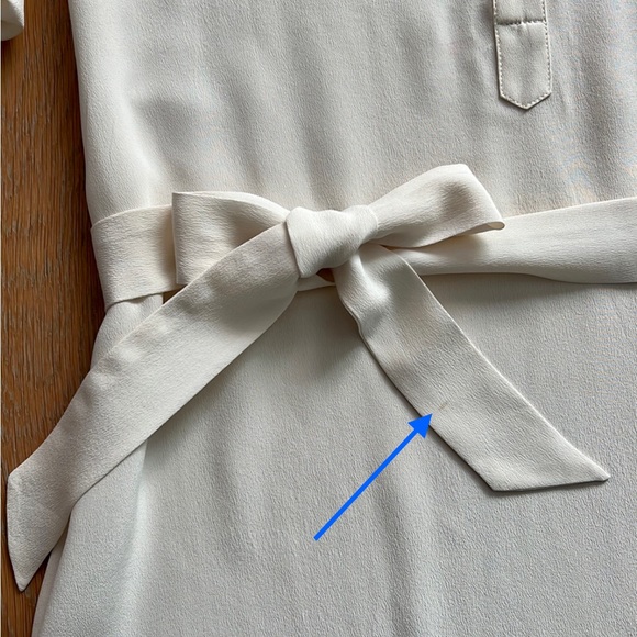 TOMMY BAHAMA Silk Cream V-Neck Belted Shirt Dress - Size Small - Picture 5 of 14